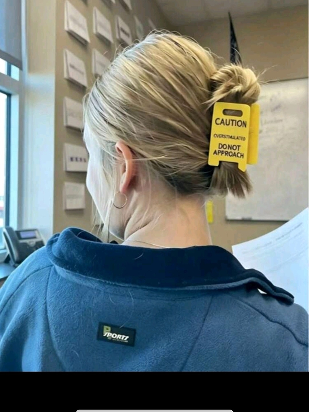 Yellow Novelty 'Caution' Hair Clip - Fun Women Hair Accessory